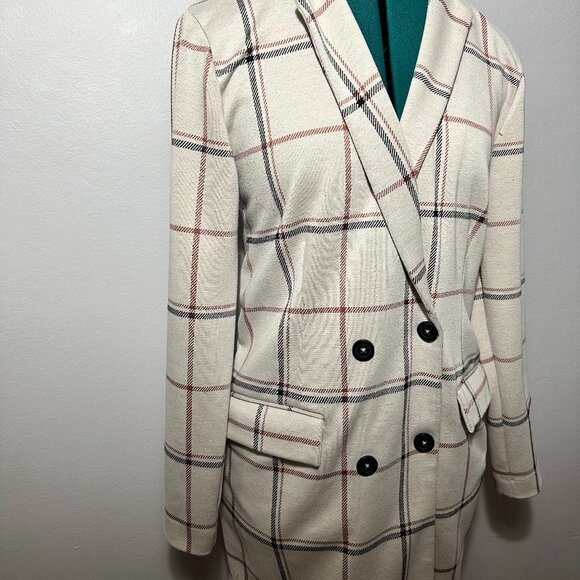 Medium Maurice's Plaid Double-Breasted Blazer Coat - Picture 1 of 5